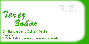 terez bohar business card
