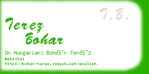 terez bohar business card